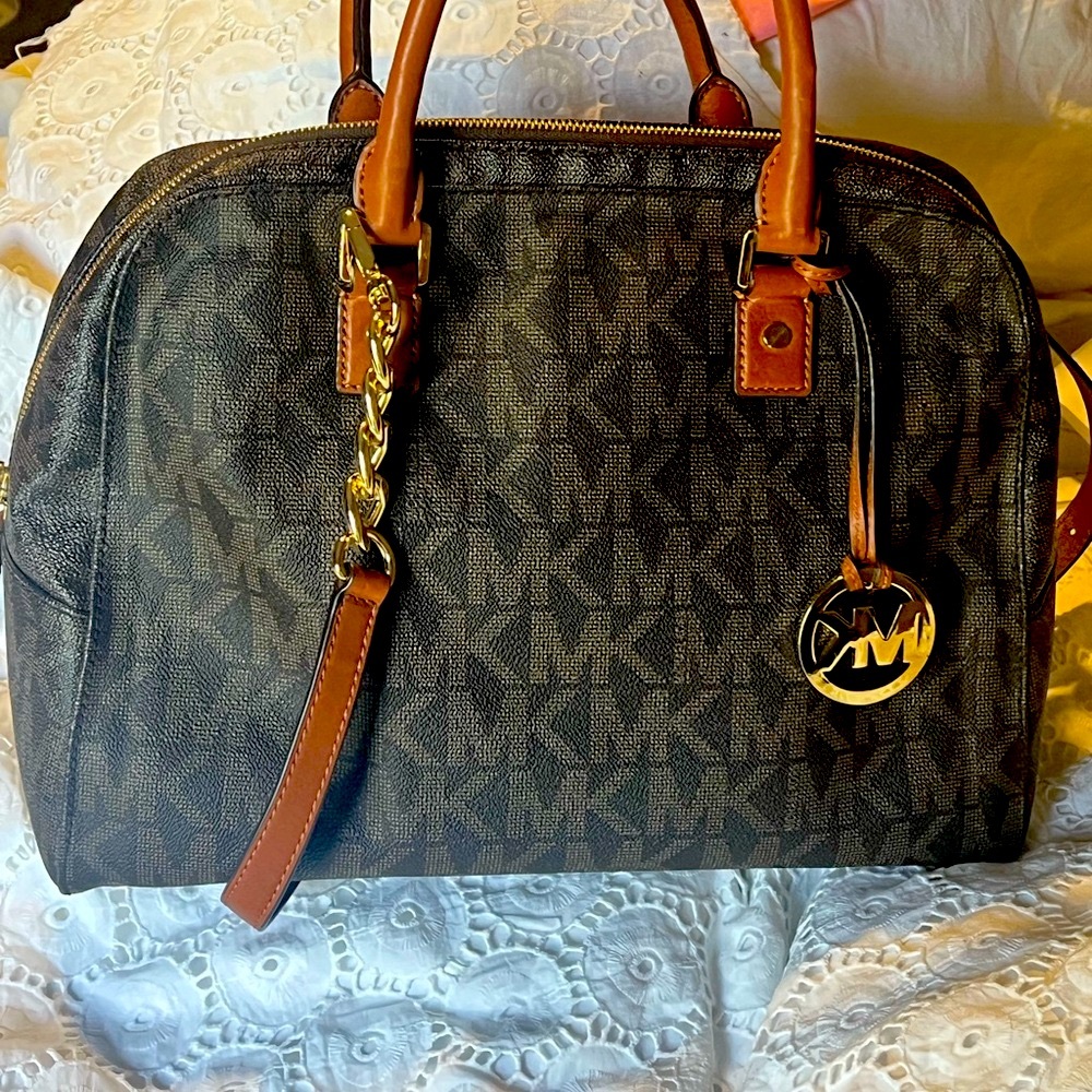 Michael Kors Jet Set Travel Large Satchel with Gold Accents
